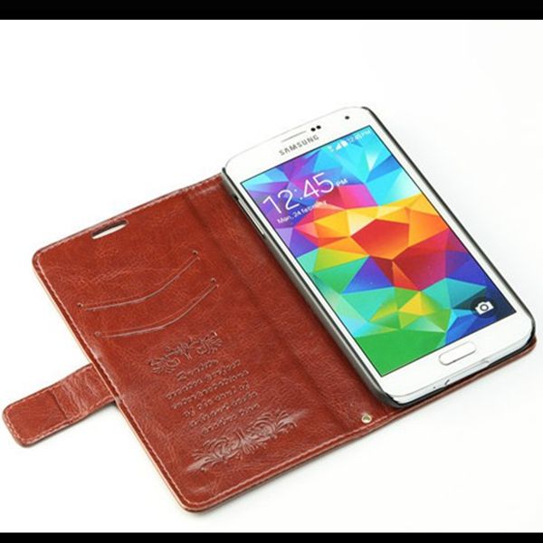 Fashion wallet pu case for s5