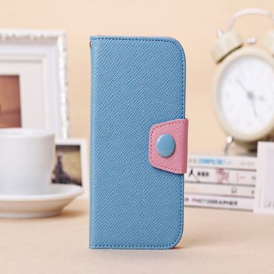 Contrast color plug-in card holder flip cover for s4