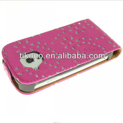 Maple leaf flower leather case for sumsung galaxy s3 mini