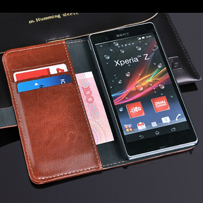 Wallet leather case for sony l36h,protective case for sony xperia z l36h,for sony l36h cover 64 texture