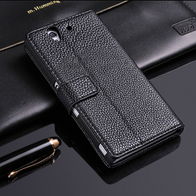 Licheen texture pu  wallet case for sony l36h,for sony xperia z l36h leather case