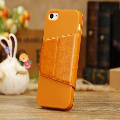 Crazy horse leather case for iphone5c with magnetic snap