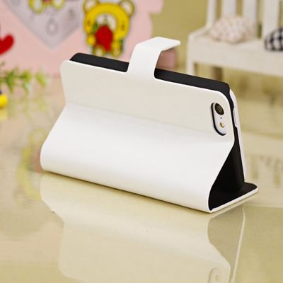 For iphone5c stand wallet case,steel wire grain cover