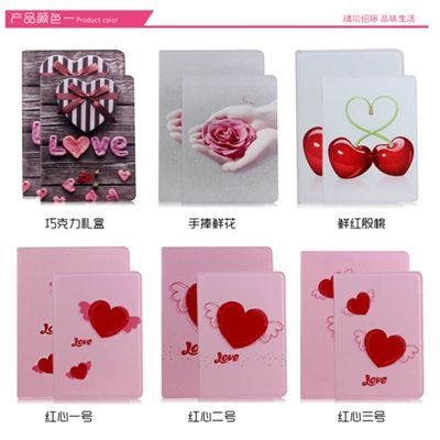 hot cases for ipad air 5,red heart-shaped pu cover