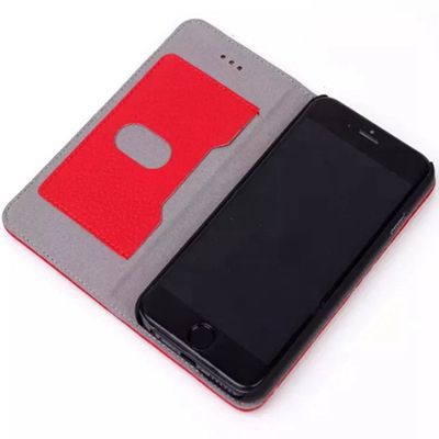 Fashion magnetic wallet case for iphone 6, high end and good quality genuine leather bag case for iphone 6