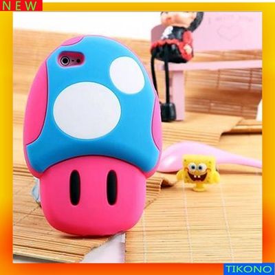 rubber silicone soft case For Apple iPhone 5 ,Colorful mushrooms gel skin case for iphone 5