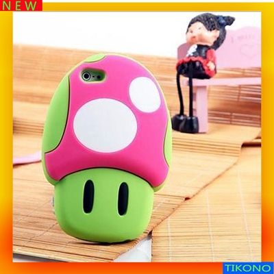 rubber silicone soft case For Apple iPhone 5 ,Colorful mushrooms gel skin case for iphone 5