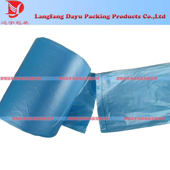 39*58cm blue 100pcs roll star sealed HDPE garbage bags