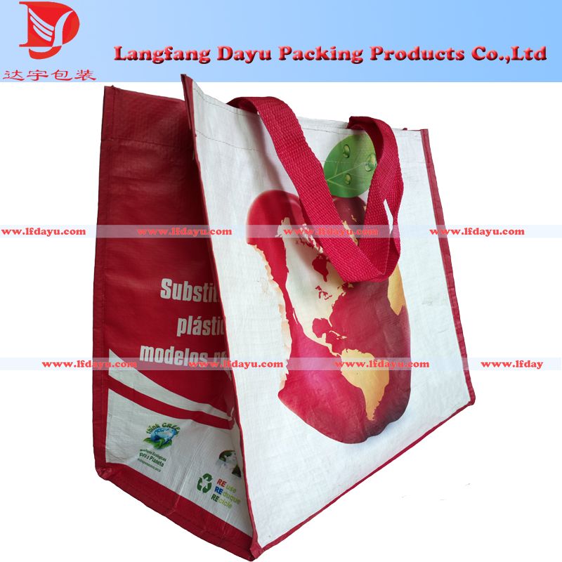 PP woven foldable shopping handle colored bags