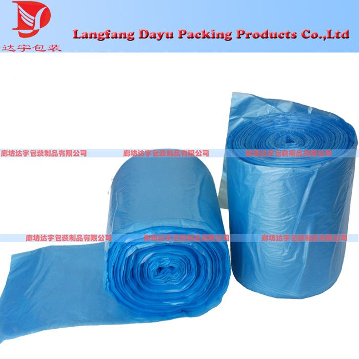 39*58cm blue 100pcs roll star sealed HDPE garbage bags