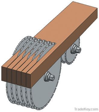 Multi blade saw for quare timber