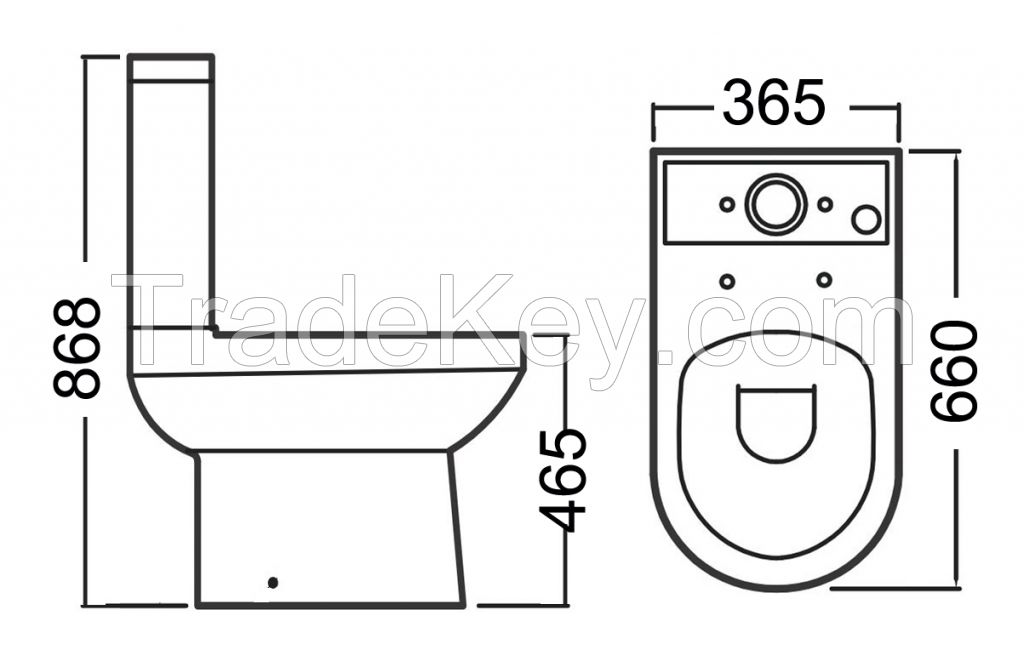 Easy-cleaning Space-saving Wholesale Special Design two piece Toilet