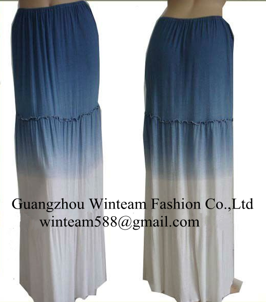 2014 Summer long dresses white &amp; blue long maxi dress