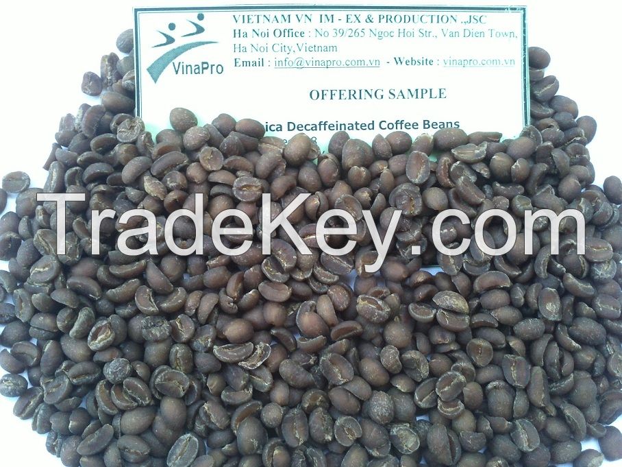 Decaffeinated  Arabica  coffee beans