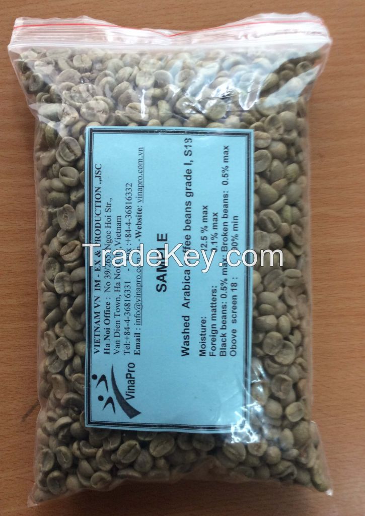 Vietnam Arabica green coffee beans S18