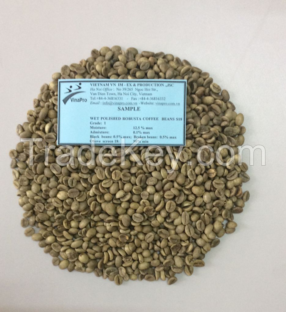 Vietnam Arabica green coffee beans S18