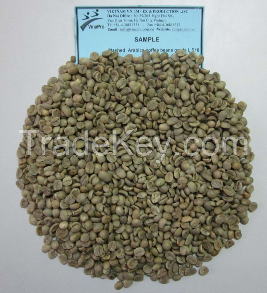 Vietnam Arabica green coffee beans S18