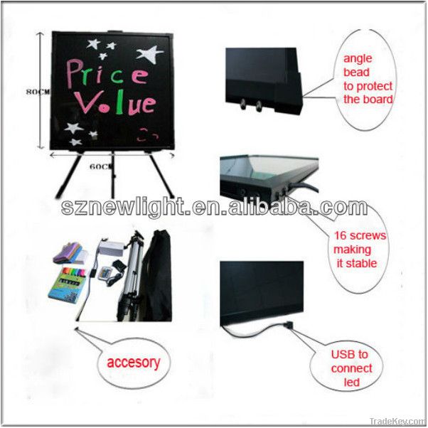 Low price RGB led writing board for bars/cafes/restaurants advertising