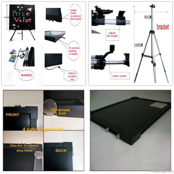 2013 new invention acrylic led menu board for advertising