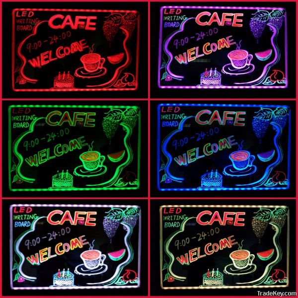 High quality full color erasable led menu board for shops/bars/cafes