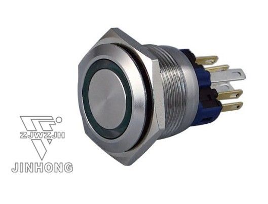 22mm SPST stainless steel point type Pushbutton Switch with LED