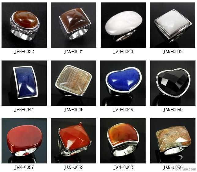 Fashion color stone ring single big stone ring