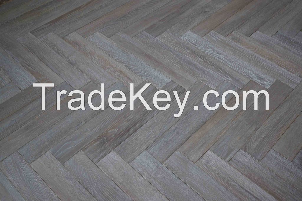 H401 Herringbone oak flooring 550*90*18/4 White oiled