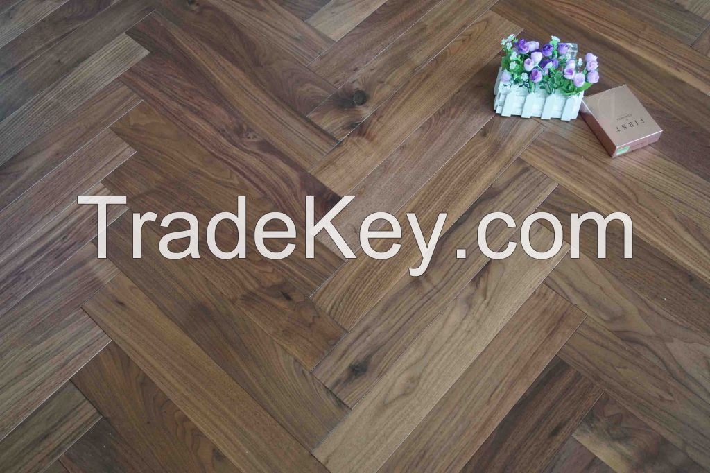 H404 Herringbone Walnut flooring 550*90*18/4 White oiled