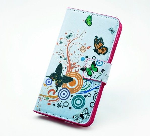  luxury For Samsung Galaxy S4 SIV flower floral card wallet case cover