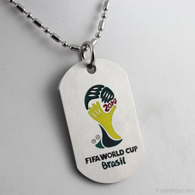 NEW 2014 Brazil WORLD CUP FOOTBALL FAN DOG PENDANT STEEL NECKLACE
