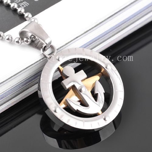 Fashion rotatable anchor stainless steel pendant