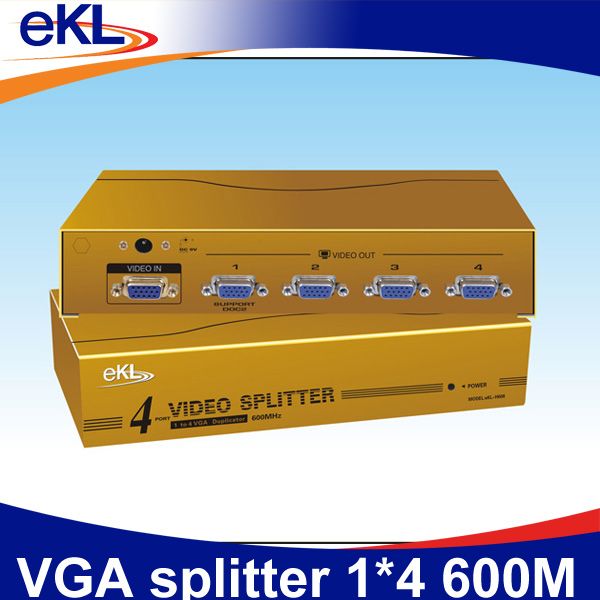 600 mhz 4 port vga splitter with High definition and speed