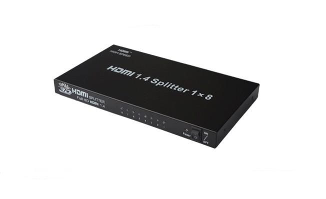 HDMI 1x8 Mini 8 port Splitter Amplifier 1080P 3D good warranty
