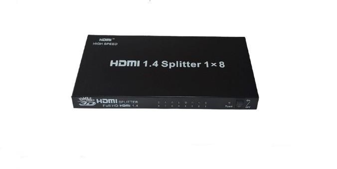 HDMI 1x8 Mini 8 port Splitter Amplifier 1080P 3D good warranty