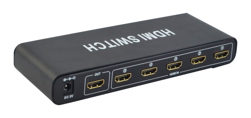 5 Port HDMI Switch Switcher IR Remote Control 5x1 with 1080P 3D