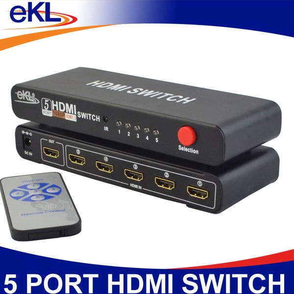 5 Port HDMI Auto Switch Box Switcher Splitter PS3 1080p