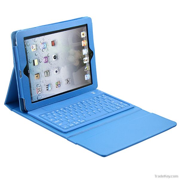 wireless bluetooth keyboard with stand and hard leather protective c