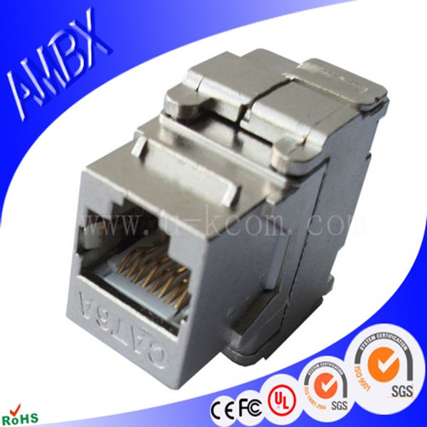 high quality Cat6a FTP RJ45 8p8c 180 degree toolless keystone jack