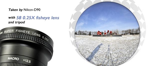 58mm 0.25X Super fisheye lens for Camera