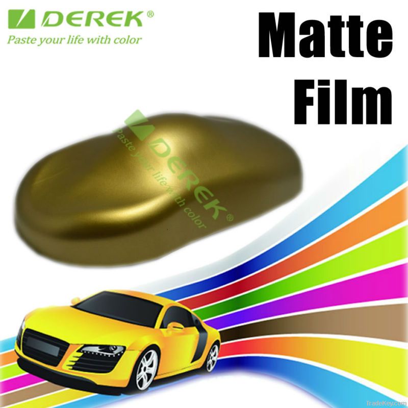 Matte car wraps vinyl gold, self adhesive vinyl decals with matt surfac