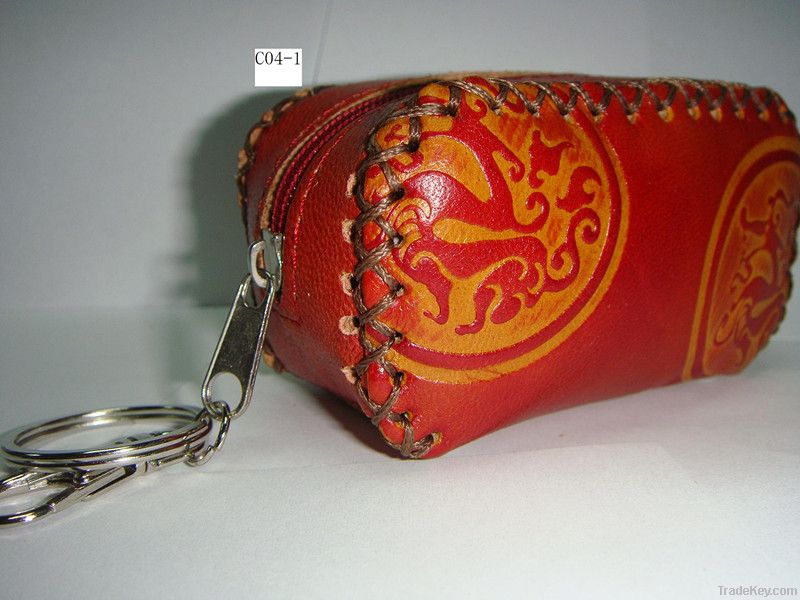 Leather change purse