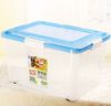 Promotional big plastic storage box with wheels , storage container 30L