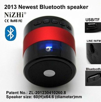  	bluetooth mini vibration speaker with TF card reader FM radio remote control