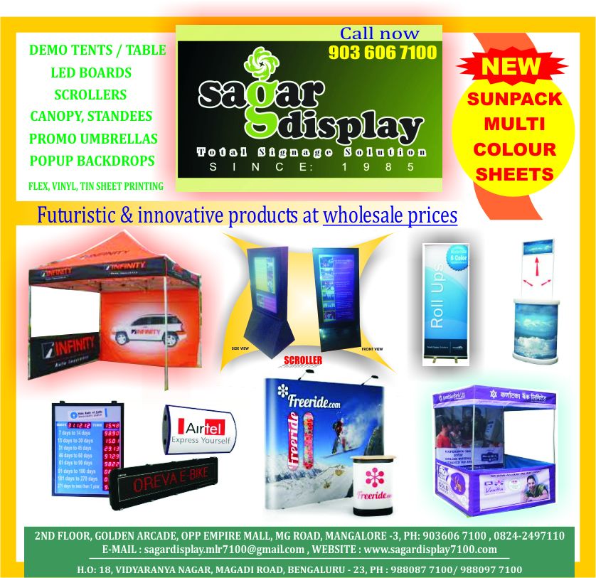 tables standee popup backdrop scroller mangalore signage