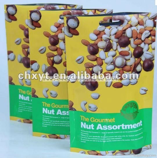 Stand up plastic nuts pouch with zipper/plastic bag for rice/packaging