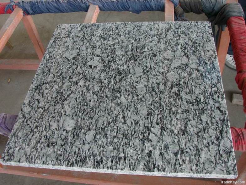 polished sea wave white granite tile, spary white granite tile