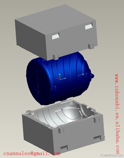 Plastic blow mould (plastic barrel)