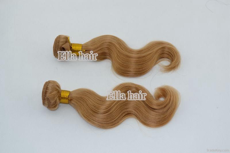 18"100% blond Brazilian remy hair weaving