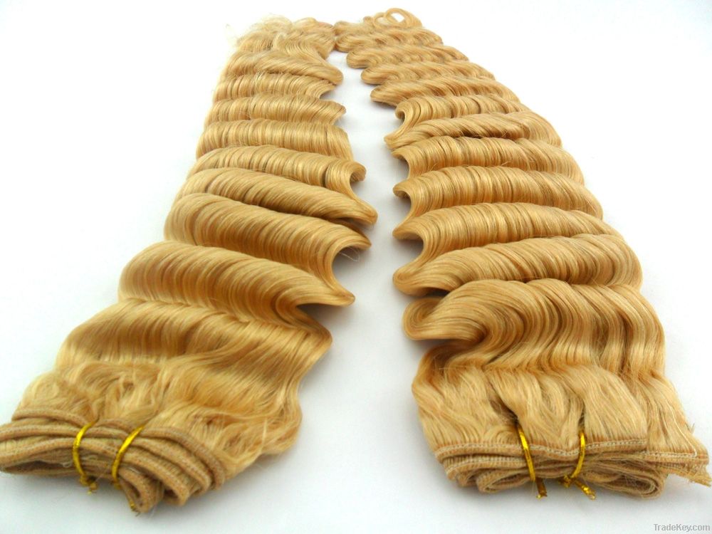 18"100% blond Brazilian remy hair weaving