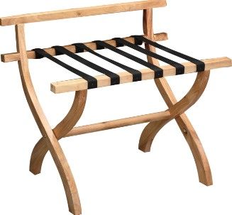 Hotels dedicated luggage rack stainless steel folding solid wood frame